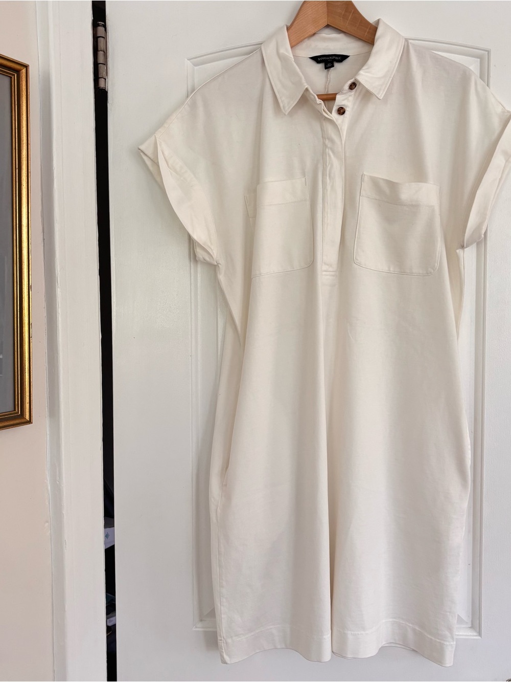 Banana Republic White Polo-Style Dress Sz M
